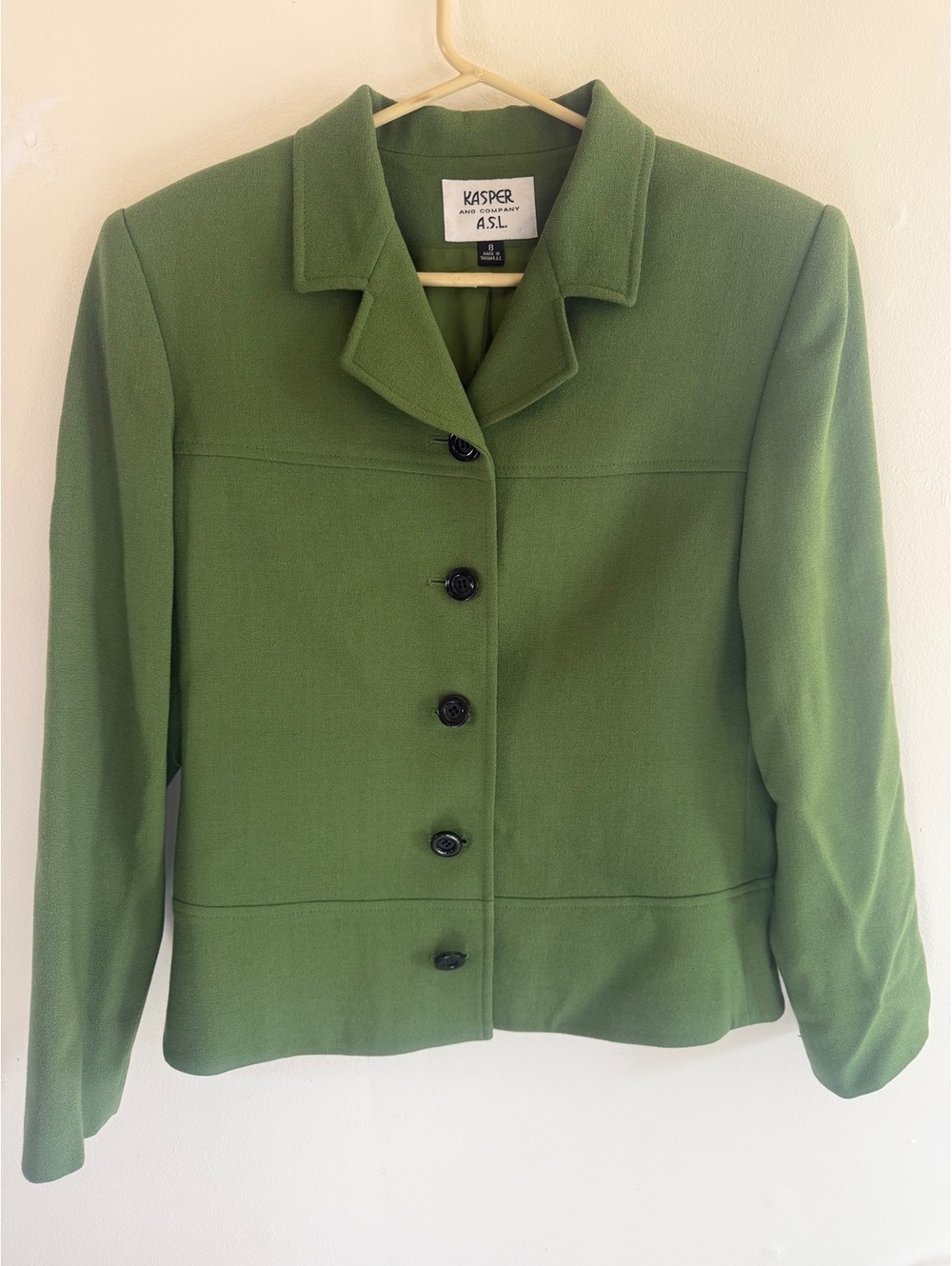 Kasper Vintage Green Wool Jacket size 8